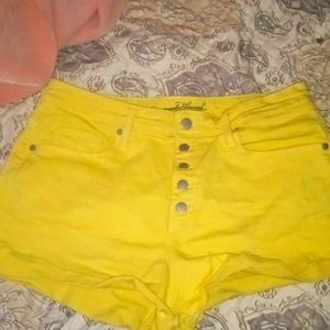 Yellow jean shorts